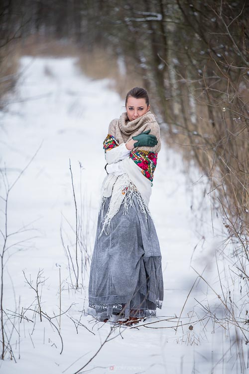 Sesja fotograficzna, zima, śnieg, kobieca, fotograf Tarnobrzeg